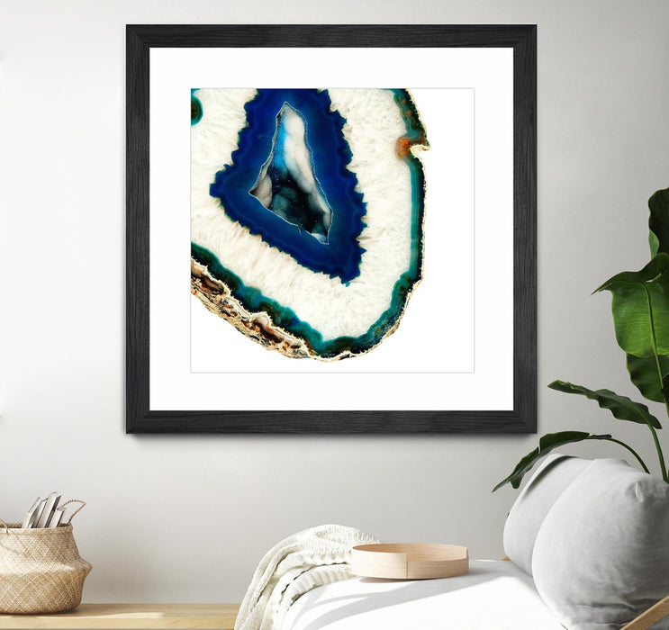 \"Mediterranean Agate A\" Matted and Framed Black 30x30 Wall Art