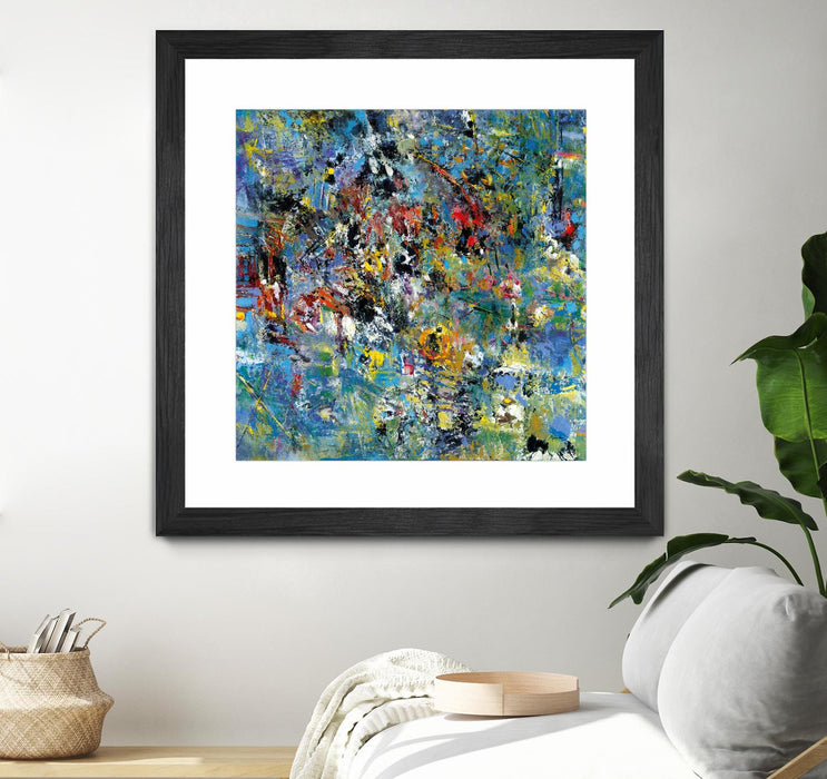 \"Carpe Diem 2\" Matted and Framed Black 36x36 Wall Art