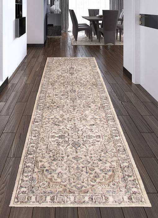 Octavian Tabriz Beige-Ivory Area Rug - 2'7\" x 8'2\"