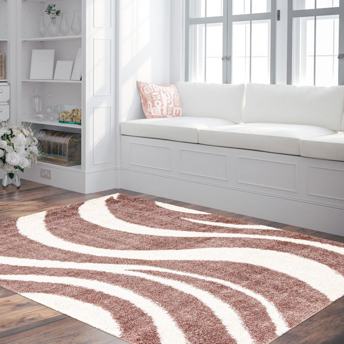 Luci Pink Shag 3'11\" x 6'0\" Area Rug