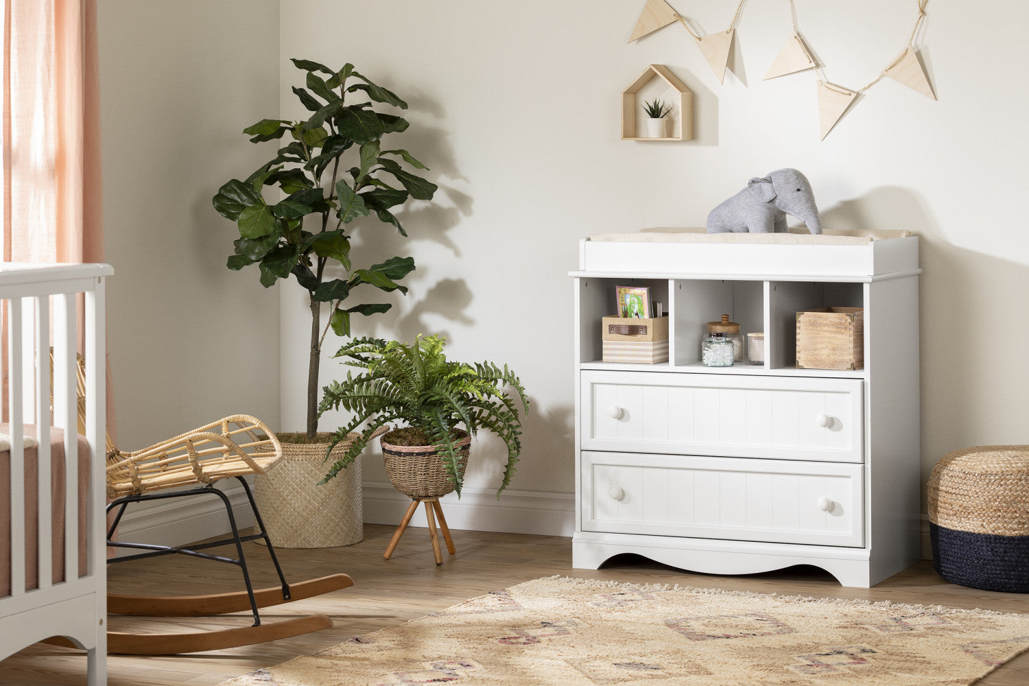 Savannah Narrow Changing Table Pure White The Brick