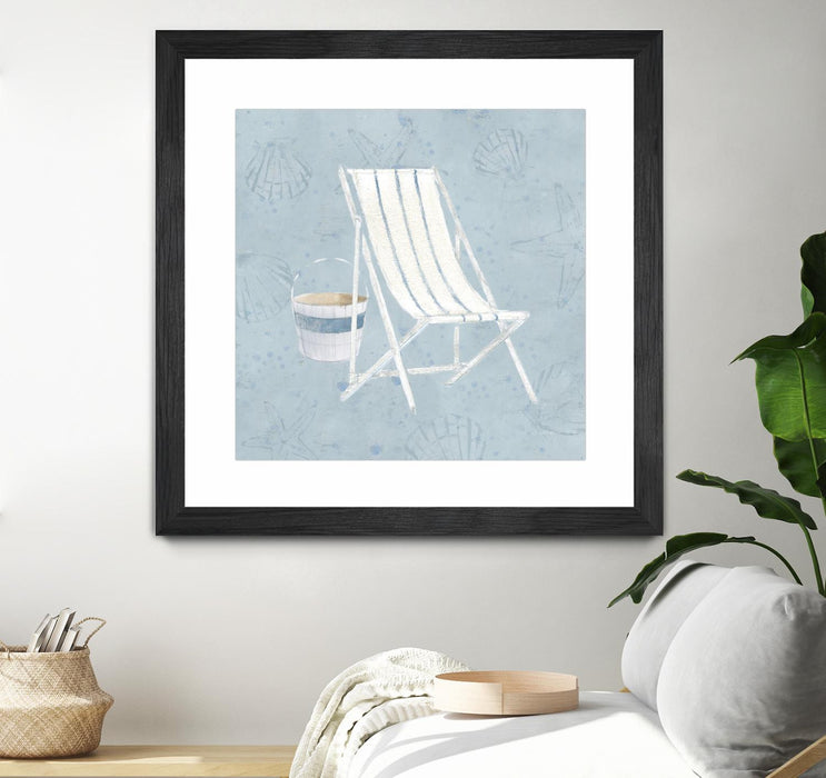 \"Serene Seaside Iii\" Matted and Framed Black 36x36 Wall Art