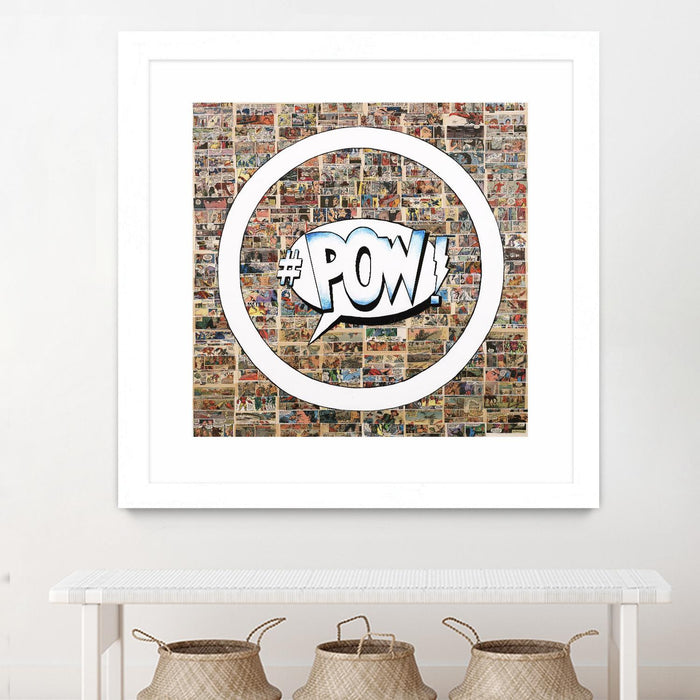 \"Smoke Circus I\" Matted and Framed White 36x36 Wall Art