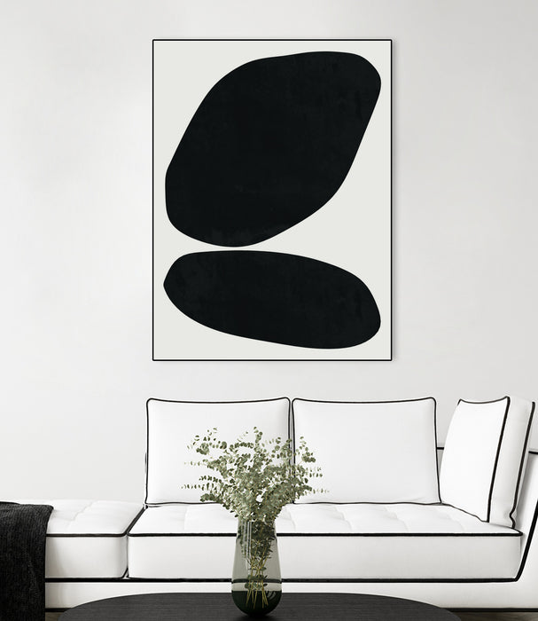 \"Black Abstract Ii\" Canvas Framed Black 24x32 Wall Art
