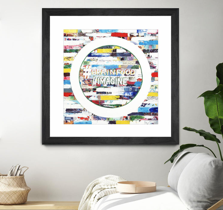 \"Smoke Circus Iv\" Matted and Framed Black 36x36 Wall Art