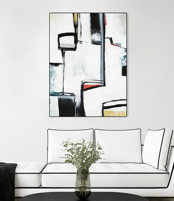 \"The A Line I\" Canvas Framed Black 18x24 Wall Art