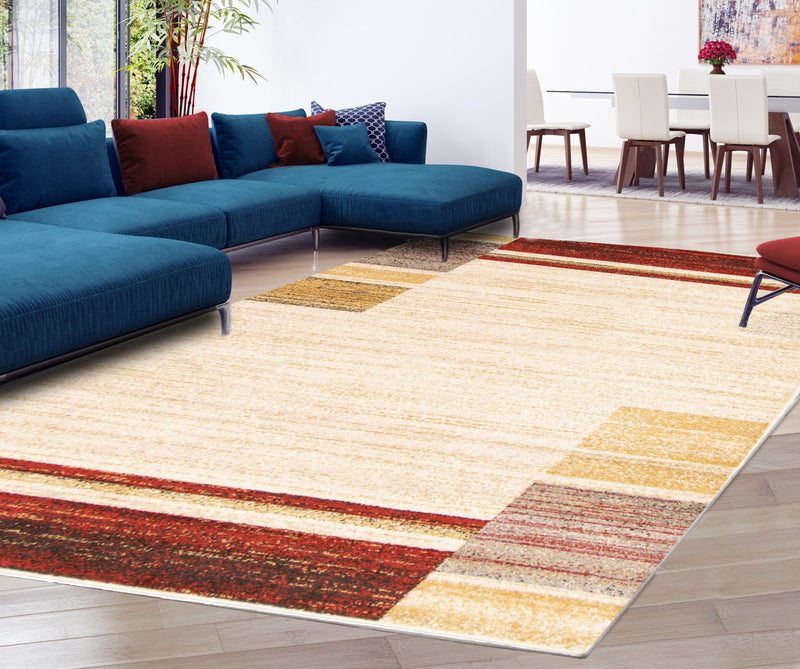 Aya Ivory-Red Area Rug - 5'3\" x 7'3\"