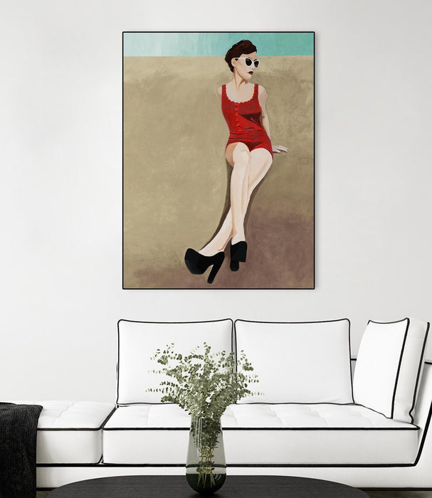 \"Rays Of Glamour\" Canvas Framed Black 24x32 Wall Art
