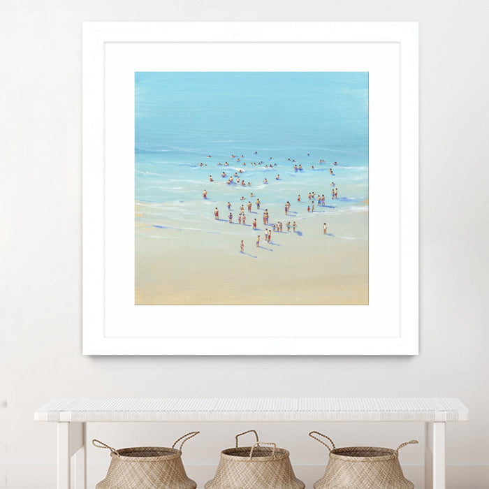 \"Beach Day Ii\" Matted and Framed White 36x36 Wall Art