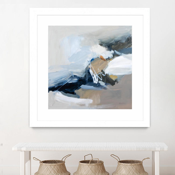 \"Surfacing\" Matted and Framed White 30x30 Wall Art