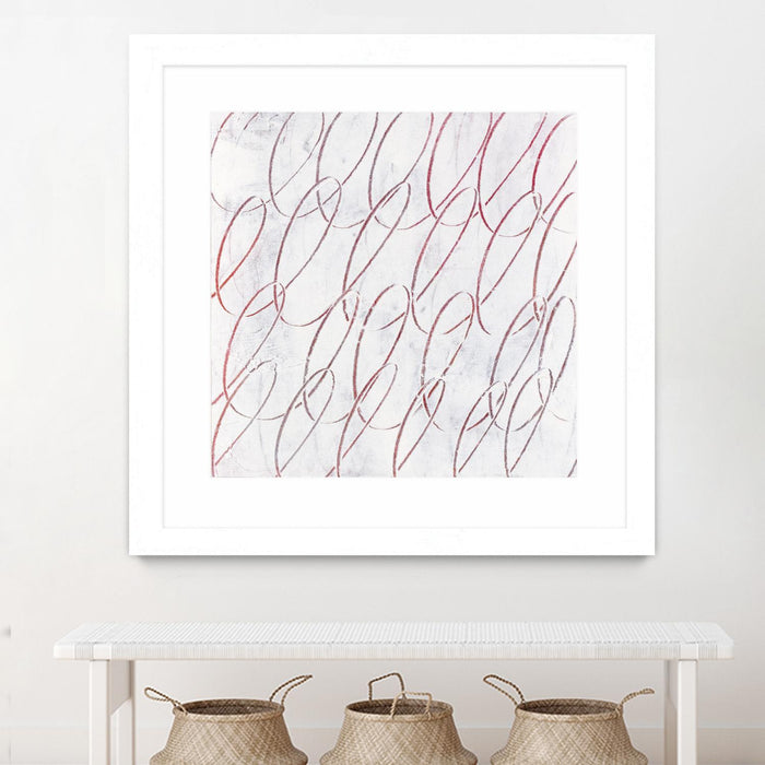 \"Hula I\" Matted and Framed White 36x36 Wall Art
