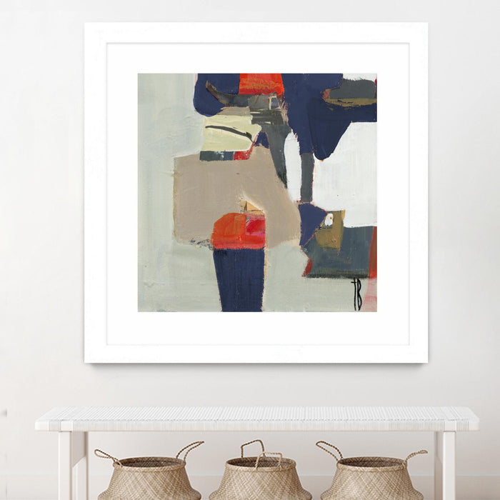 \"Orange Crush V9\" Matted and Framed White 30x30 Wall Art