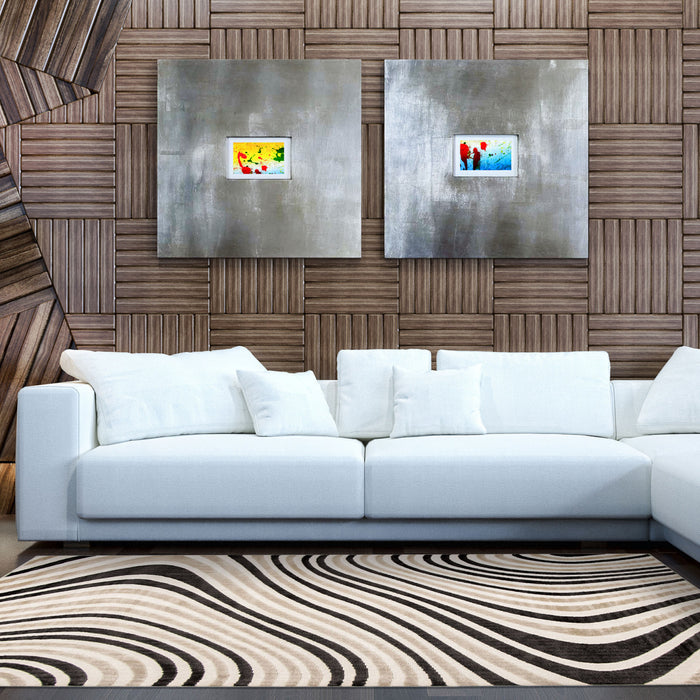 Nikkos Taupe 5'3\" x 7'7\" Area Rug