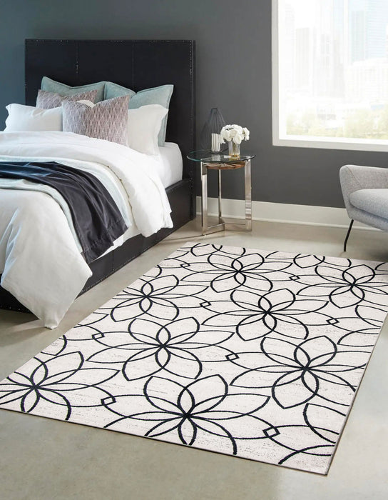 Terali Ivory Machine Washable Area Rug - 3'0\" x 5'0\"