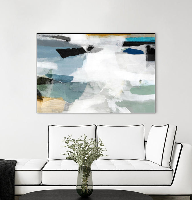 \"Brush Formation Ii\" Canvas Framed Black 36x24 Wall Art