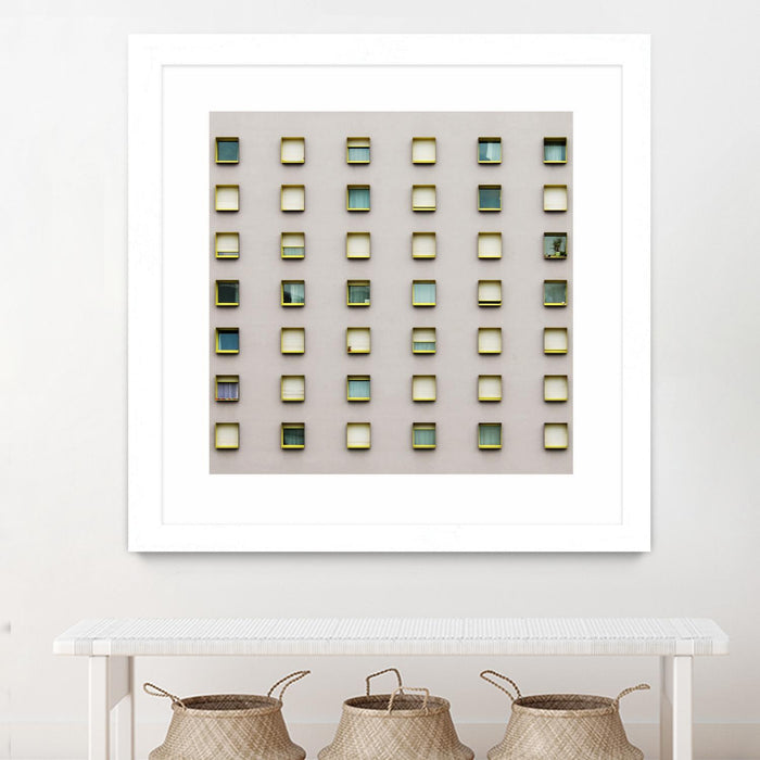 \"Windows Ii\" Matted and Framed White 36x36 Wall Art
