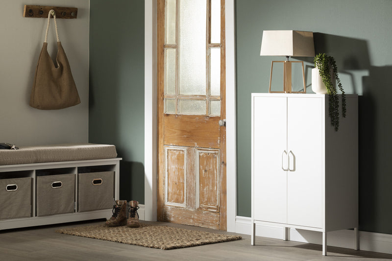 Crea Metal 2-Door Accent Cabinet - Pure White
