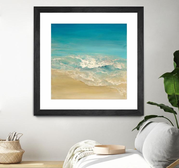 \"Coastal Viewpoint Ii\" Matted and Framed Black 36x36 Wall Art