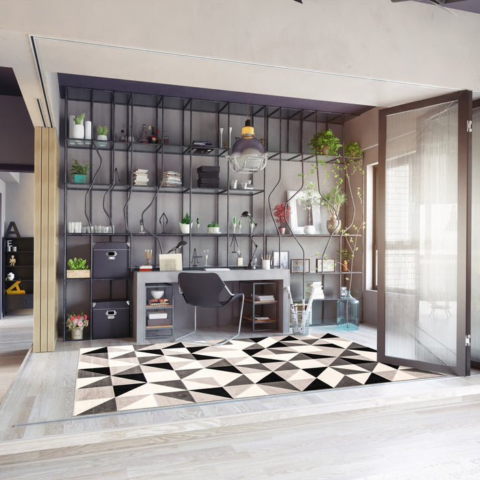 Nuria Black 5'3\" x 7'7\" Area Rug