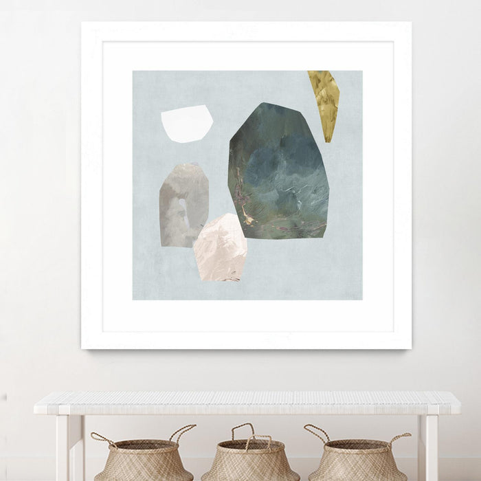 \"Assembly I\" Matted and Framed White 30x30 Wall Art