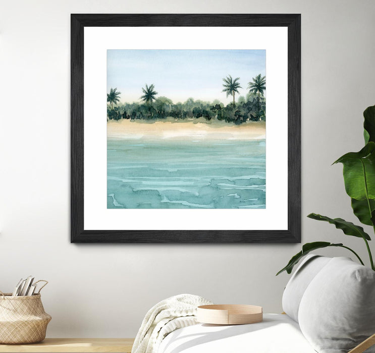 \"Paradis Ii\" Matted and Framed Black 30x30 Wall Art