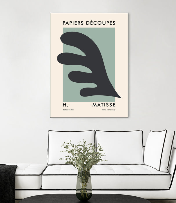 \"Papiers Découpés Vi\" Canvas Framed Black 18x24 Wall Art