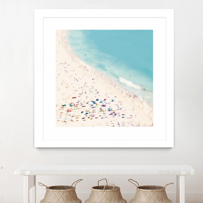 \"Beach Love\" Matted and Framed White 30x30 Wall Art