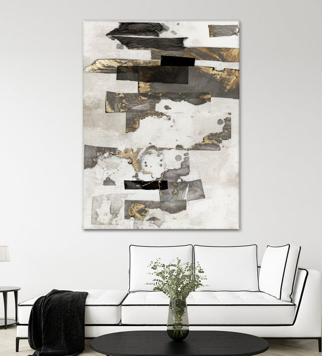 \"Gold And Black Ink I\" Giant Art 72x54 Wall Art