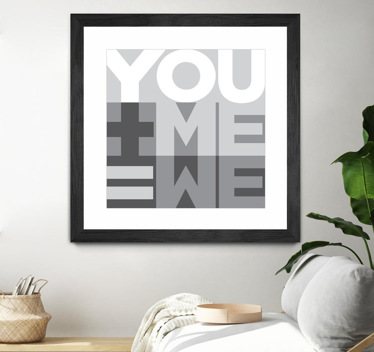 \"You Me We I\" Matted and Framed Black 36x36 Wall Art