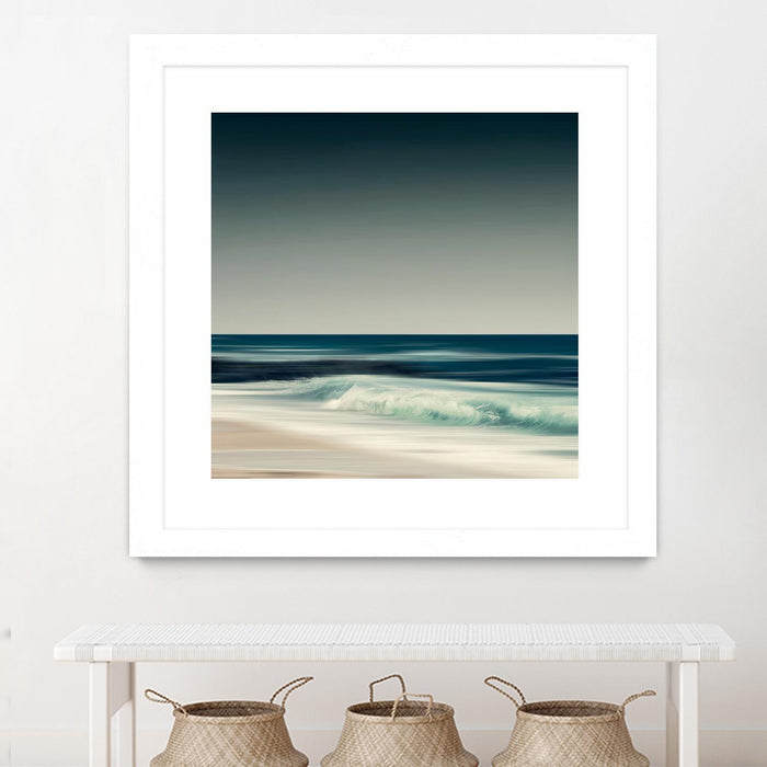 \"Cristal Surf\" Matted and Framed White 30x30 Wall Art