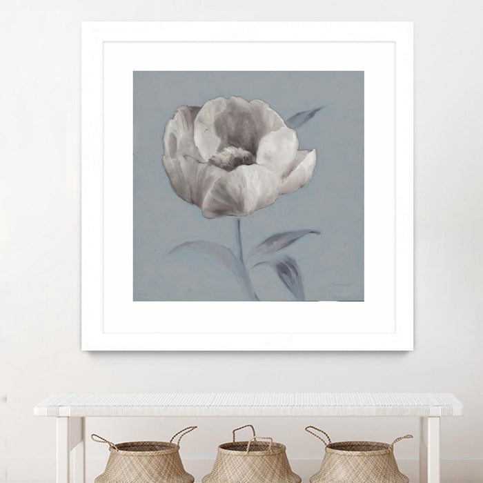 \"Floral Symposium I\" Matted and Framed White 30x30 Wall Art