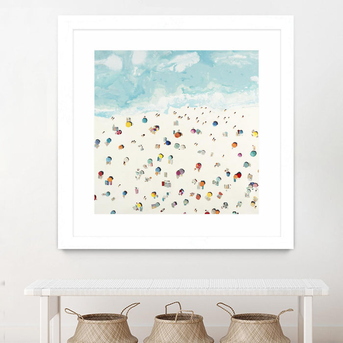 \"Beach Days\" Matted and Framed White 36x36 Wall Art