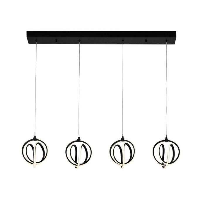 Rose 4-Light LED Black Chandelier