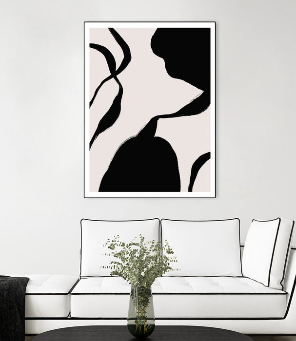 \"Mouvement\" Canvas Framed Black 30x40 Wall Art