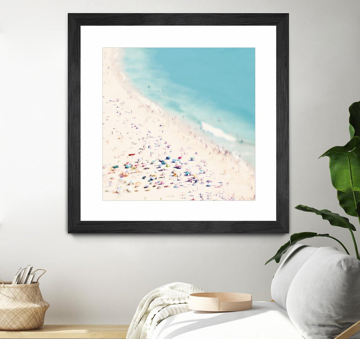 \"Beach Love\" Matted and Framed Black 30x30 Wall Art