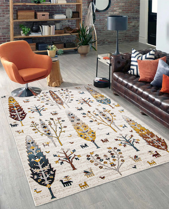Pine Ivory Machine Washable Area Rug - 6'0\" x 9'0\"