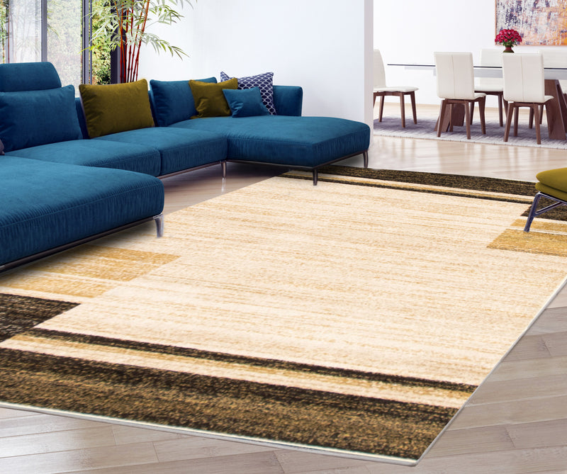 Aya Ivory-Brown Area Rug - 5'3\" x 7'3\"
