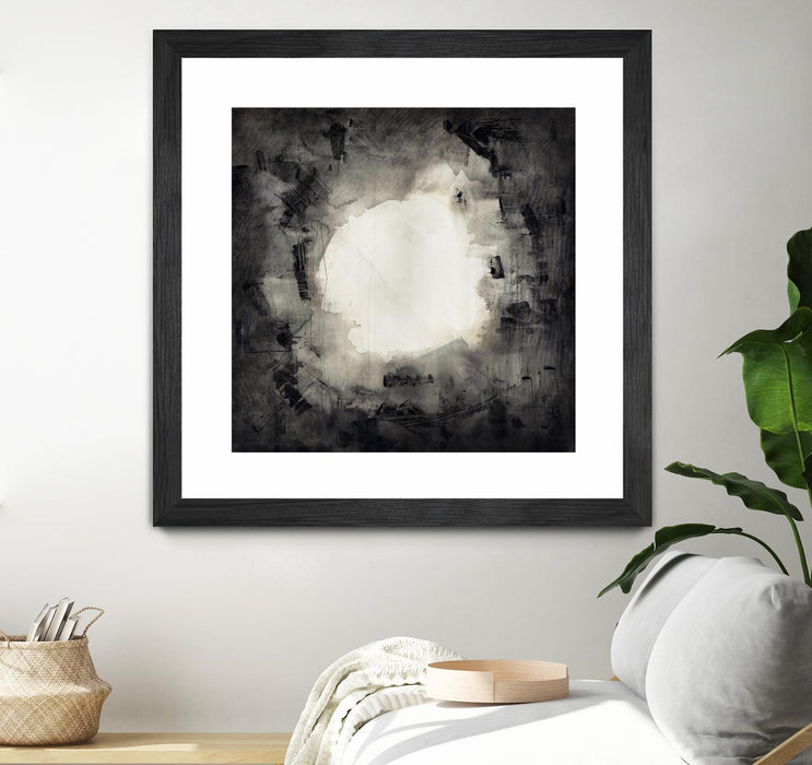 \"Positives And Negatives Ii\" Matted and Framed Black 36x36 Wall Art