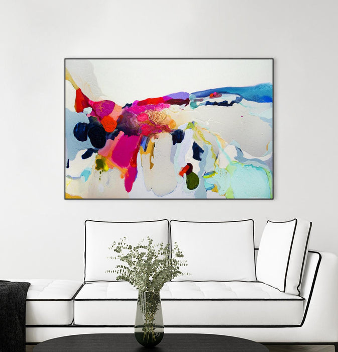 \"Reach In Out\" Canvas Framed Black 36x24 Wall Art