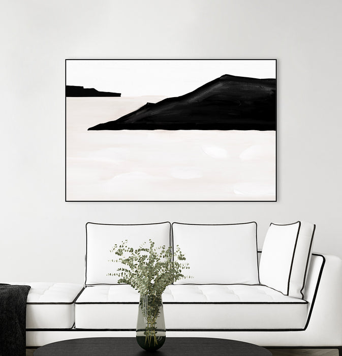 \"Black Mountains\" Canvas Framed Black 36x24 Wall Art