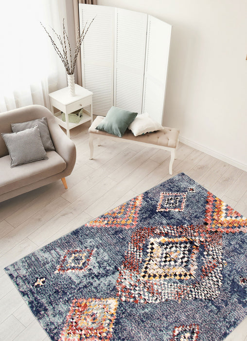 Makondo Mosaique Blue Area Rug - 5'3\" x 7'3\"