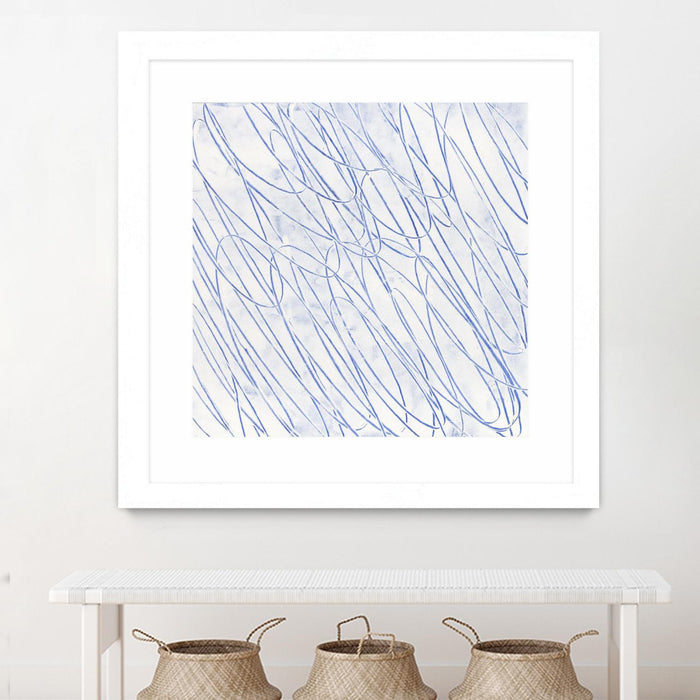 \"Hula Ii\" Matted and Framed White 36x36 Wall Art