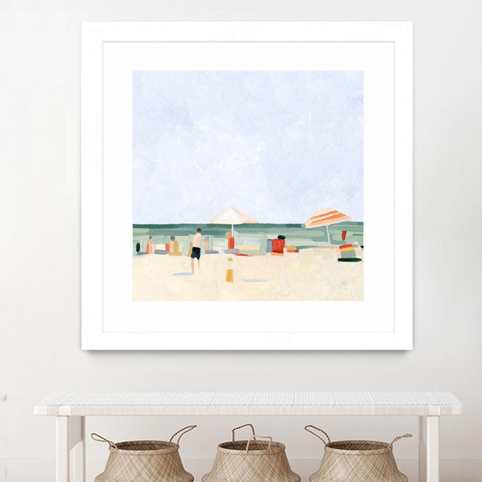 \"Family Vacation Ii\" Matted and Framed White 30x30 Wall Art