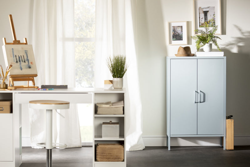 Crea Metal 2-Door Accent Cabinet - Blue