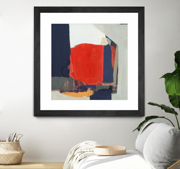 \"Orange Crush V6\" Matted and Framed Black 36x36 Wall Art