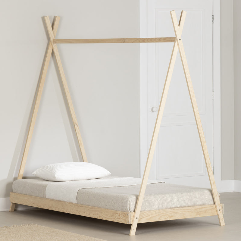 Sweedi Twin Canopy Bed Natural Wood The Brick