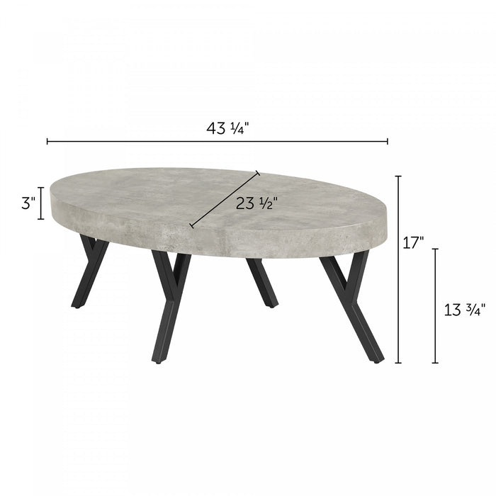 City Life Oval Coffee Table - Concrete