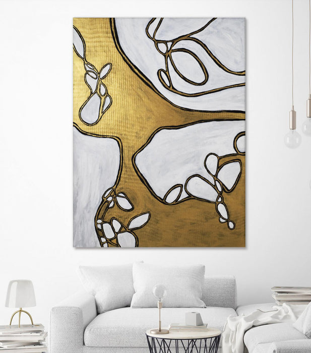 \"Mocha Latte -gold - 1\" Giant Art 72x54 Wall Art