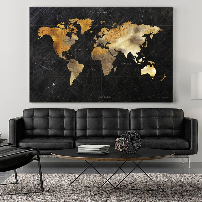 \"Dramatic World Map\" Giant Art 84x54 Wall Art