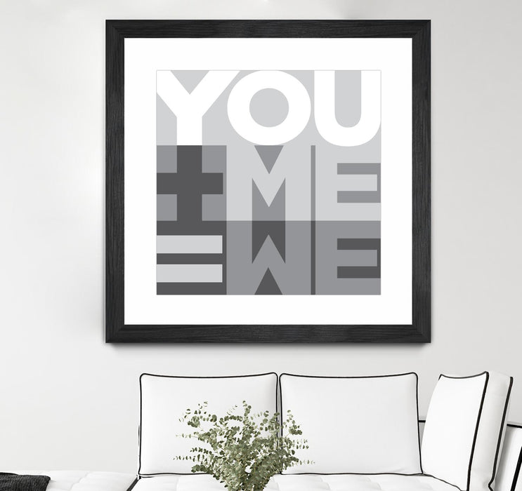 \"You Me We I\" Matted and Framed Black 30x30 Wall Art